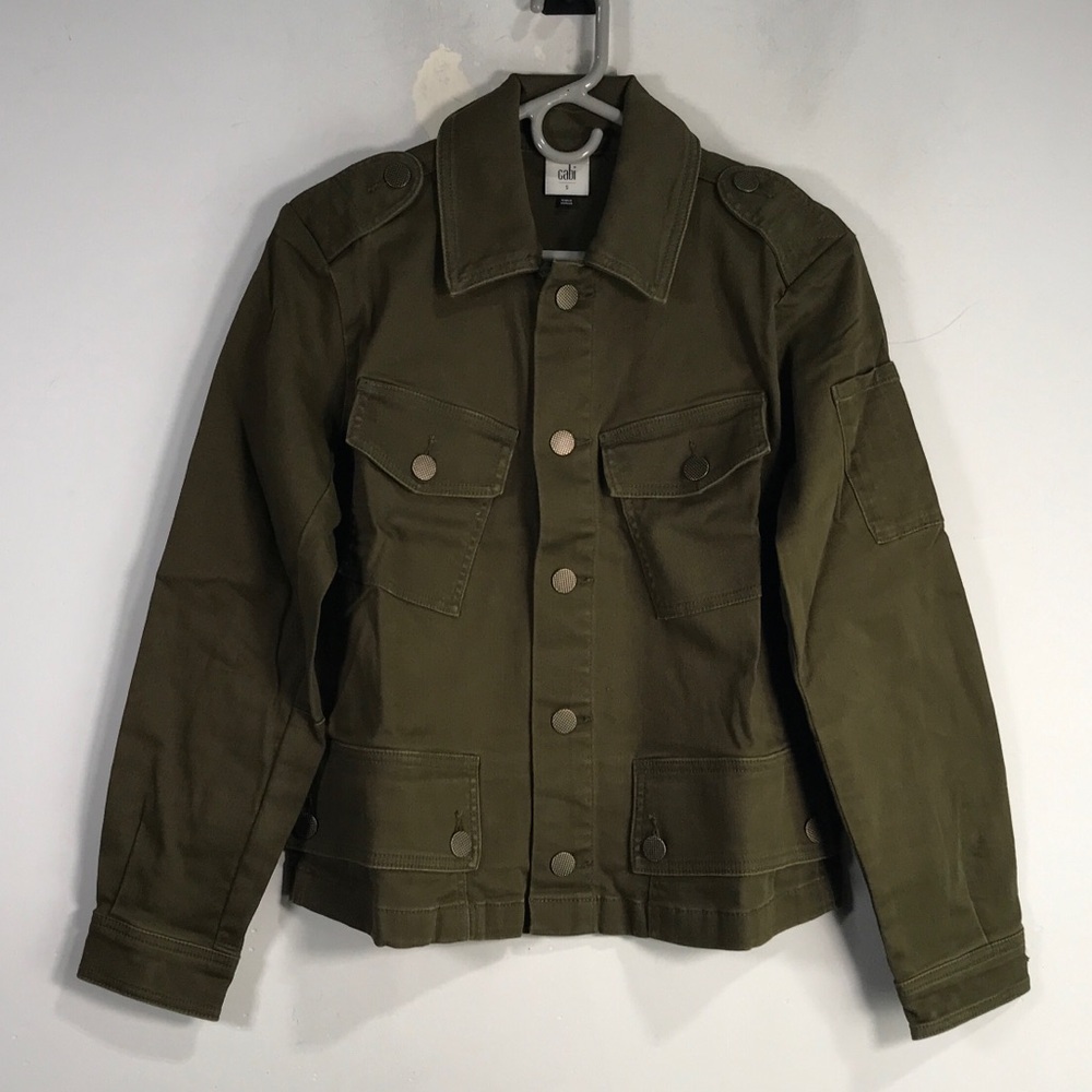 CAbi Button Up Utility Jacket, Women's Size S - Green